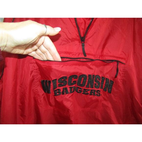 G-III Wisconsin Badgers Pullover Windbreaker Jacket 3XL Red NCAA Carl Banks - Picture 5 of 15